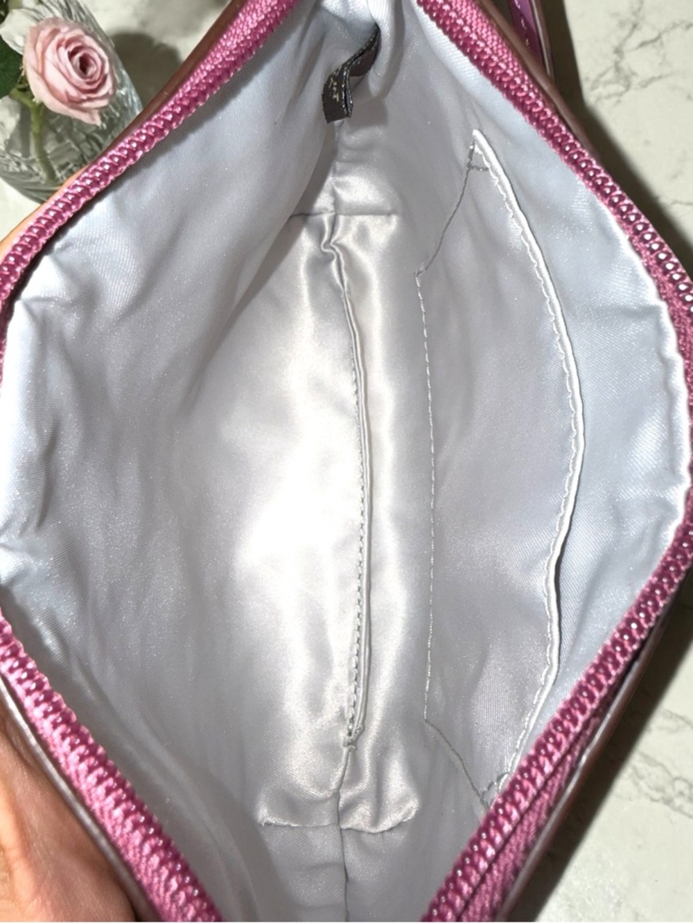 Coach Pink Patent Embossed Wristlet Signature C Zip Pouch NWT - Giftable 💕 - Picture 10 of 13